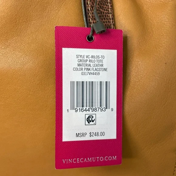 Vince Camuto Leather Rilo Tan/Brown Tote Bag